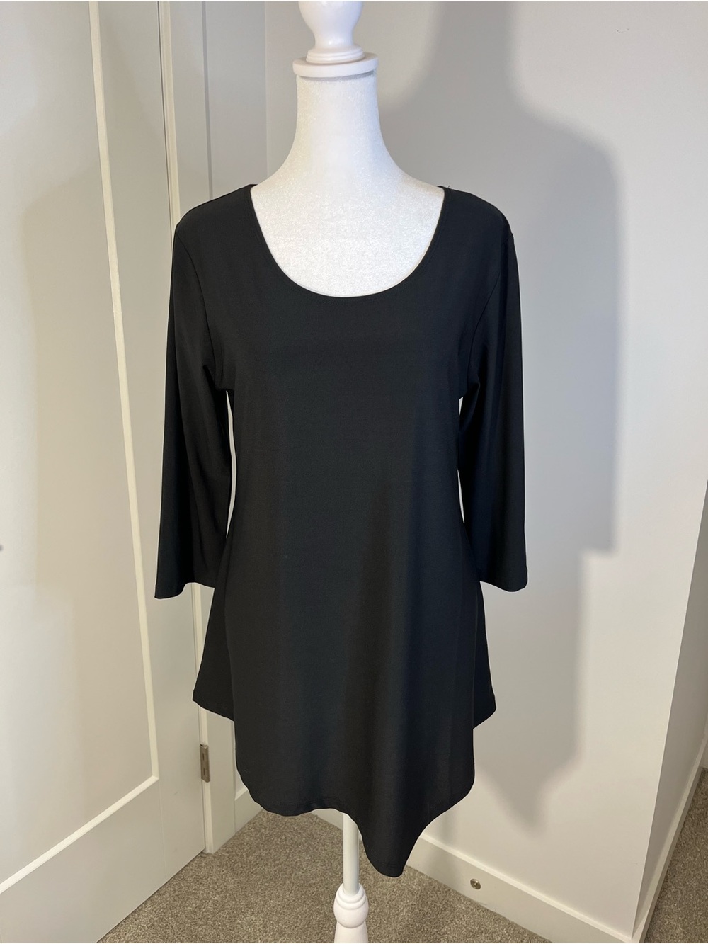 CREATION Asymmetrical Long Black Top - FREE SHIPPING on Bundles $95+